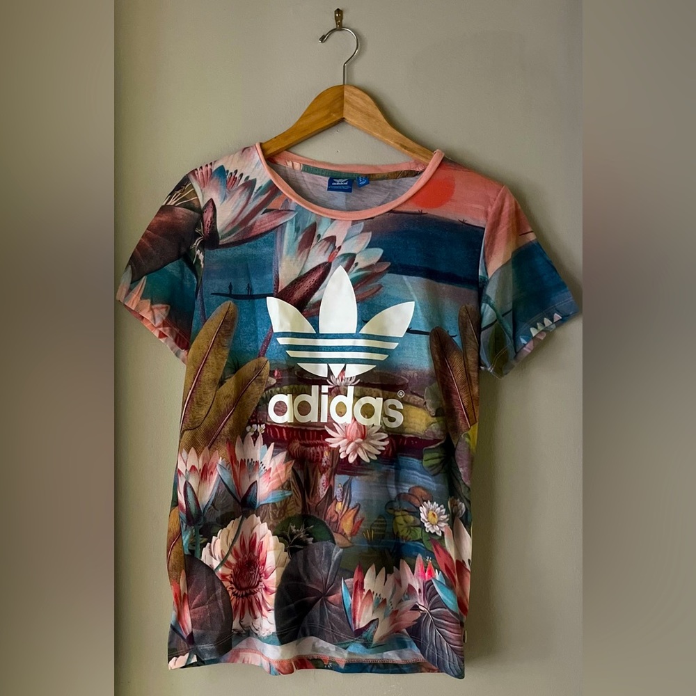 Adidas tropical floral shirt